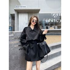 批发高级感短款风衣外套女小个子2025春秋季新款韩版收腰显瘦流行大衣