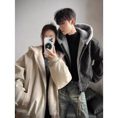 批发原版荔枝纹皮+全兔毛绒 座山雕外套<b class='q'>男</b>女冬季加绒加厚连帽棉服毛领