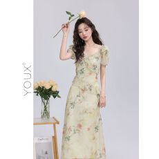 批发又巷森林低语碎花连衣裙女2026夏新款小众温柔感荷叶花边<b class='q'>长裙</b>