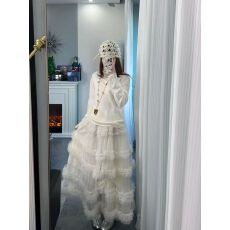 批发木耳边<b class='q'>网纱</b>蛋糕<b class='q'>裙</b>女2026秋冬新款日系杏色半身<b class='q'>裙</b>仙女长<b class='q'>裙</b>