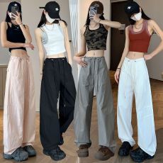 美式高街工装裤2026夏季新款高腰宽松显瘦休闲阔腿裤女