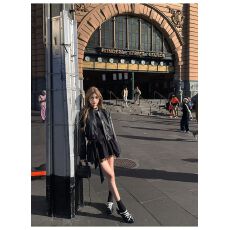 批发早春季美式安可拉红色皮衣外套女高级感2026新款小个子短款夹克