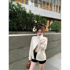 批发高级感麂皮绒翻领长袖外套女装<b class='q'>秋</b>季2025新款宽松显瘦百搭夹克上衣