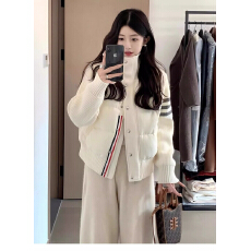 批发韩系学院风设计感拼接针织棉服<b class='q'>男</b>女秋冬独特别致立领轻薄棉衣外套