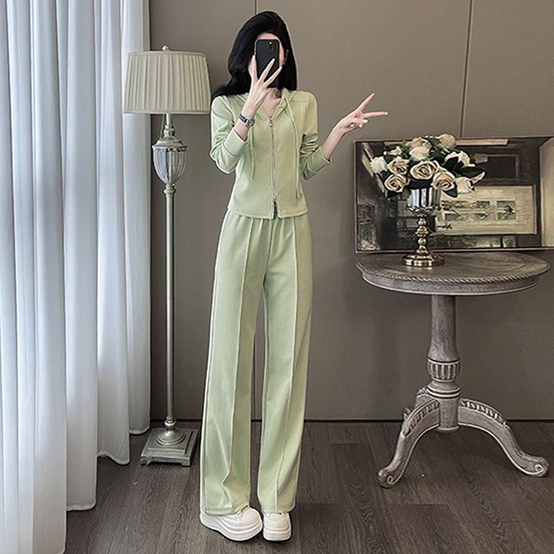 BY32539# 欧货时尚休闲套装女早秋新款开衫卫衣阔腿裤两件套潮 服裝批發女裝批發服飾貨源