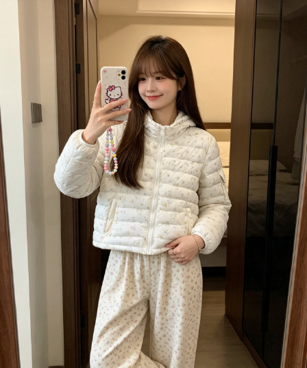 큰 모피 칼라 품격 폴로 칼라 허리 수축 슬림해 보이는 작은 키 연령 감소 면 의류 여성 코트 두꺼운 보온 루즈핏 빅 사이즈 트렌디
