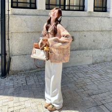 批发彩色粗花呢外套女秋季新款韩系小香风减龄巨好看牛角扣大衣棉外套