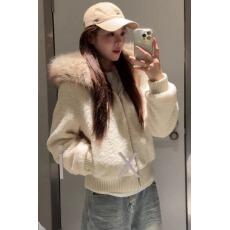 批发羊羔毛加绒毛领棉服女小个子冬新款慵懒风宽松短款棉衣外套棉袄女