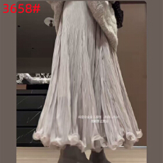 批发暮色童话 重工压褶立体花边网纱<b class='q'>半身裙</b>气质仙气春秋女纱裙