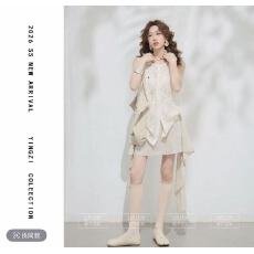 批发颖子定制花开半夏设计感<b class='q'>镂空</b>蕾丝马甲气质时尚蕾丝无袖上衣