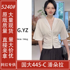 批发<b class='q'>樱</b><b class='q'>子</b>家3603F纯色褶皱拉链中袖上衣