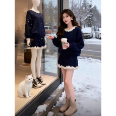 批发韩系小个子超好看针织衫半身裙两件套装减龄一整套ootd穿搭26冬季
