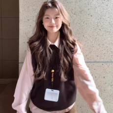批发纯棉衬衫美拉德针织马甲背心<b class='q'>女装</b>2026新款学院风