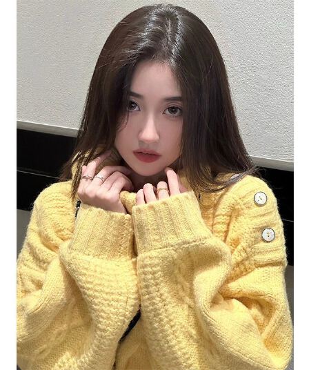 레트로 꽈배기 부드러운 바람 부드러운 찹쌀 풀오버 스웨터 여자 가을 겨울 새로운 디자인 센스 폴로 칼라 루즈핏 외출용 니트 스웨터