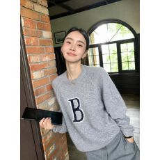 批发美式复古字母圆领毛衣女秋冬内搭2026新款<b class='q'>宽松</b>慵懒软糯加厚<b class='q'>针织衫</b>