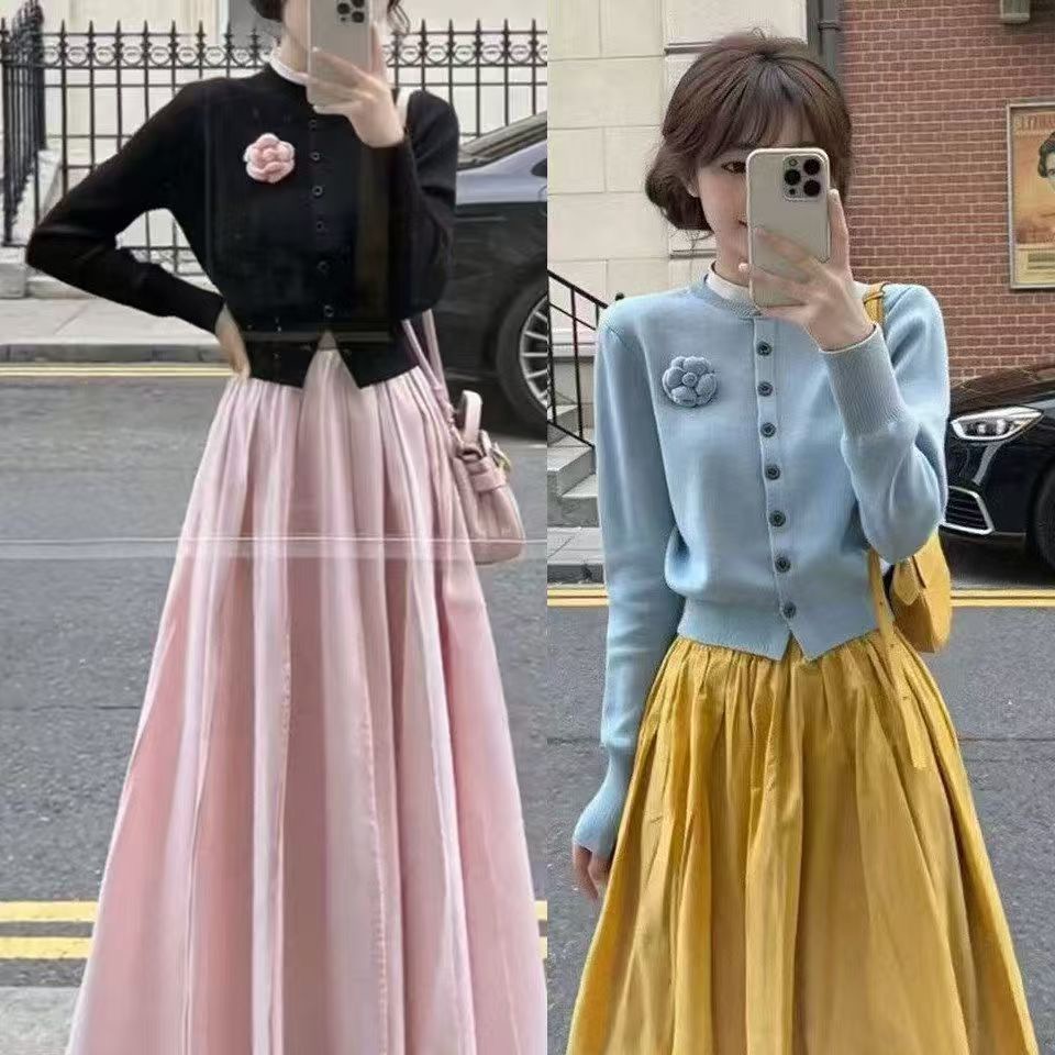BY34172# 温柔撞色针织开衫新款 服裝批發女裝批發服飾貨源