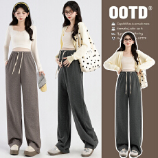 批发实拍<b class='q'>孕妇</b><b class='q'>裤子</b>春秋款新款外穿长裤不勒肚子无托腹大码直筒阔腿裤