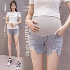批发<b class='q'>孕妇</b><b class='q'>牛仔</b>短裤夏季新款时尚薄款打底外穿弹力潮妈装裤子