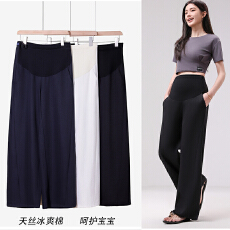 批发实拍夏季孕妇天丝阔腿裤超柔冰爽棉糯糯简约垂感宽松显瘦百搭裤