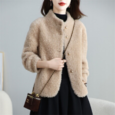 批发2026仿羊羔毛外套女短款<b class='q'>夹克</b>秋冬<b class='q'>新款</b>小个子皮毛一体女时尚年轻款