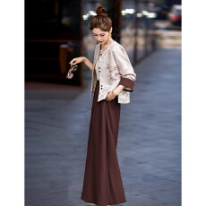 批发新中式套装女早春秋2026新款超火穿搭一整套国风外套阔腿裤两件套