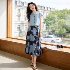 批发洋气<b class='q'>衬衫</b>气质半身裙两件套女2026夏季新款上衣腰裙套装