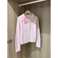 批发韩系甜美温柔风小众绑带翻领长袖针织<b class='q'>开衫</b>女秋季新款软糯毛衣外套