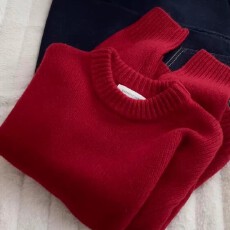 批发CHAO级推荐！灰色羊毛拉绒套头毛衣女冬季新款保暖显瘦软糯针织衫