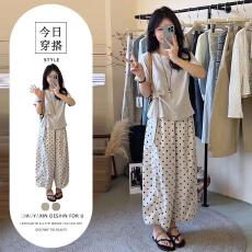 批发洋气减龄运动两件套<b class='q'>装</b>女夏季新款时尚波点休闲<b class='q'>裤</b>设计感短袖<b class='q'>T</b><b class='q'>恤</b>潮
