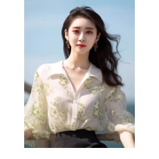 批发印花<b class='q'>衬衫</b>女2026春季新款法式气质<b class='q'>衬衣</b>高级感<b class='q'>长袖</b>上衣