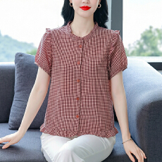 批发已出货2026夏新款条纹衬衫宽松遮肚上衣年轻妈妈洋气小衫时尚女装