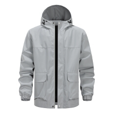 批发跨境男士运动户外休闲宽松百搭潮流大口袋上衣连帽夹克衫外套