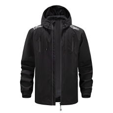 批发跨境男士运动户外休闲宽松百搭潮流双拉链连帽夹克外套上衣