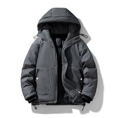 秋冬季新款加绒加厚仿牛仔宽松男时尚休闲多袋保暖棉袄潮跨境外贸