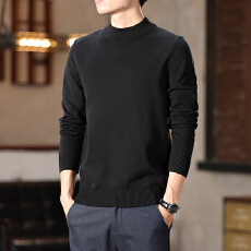 批发纯色<b class='q'>男</b>士半高领打底针织毛衣高弹力秋冬内搭打底针织毛衣