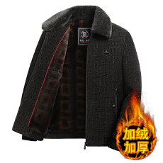 批发新款秋冬季<b class='q'>男</b>士夹克 雪尼尔加绒加厚毛领外套中年爸爸装
