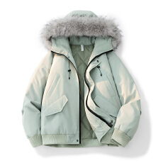 批发新款外套男女款秋冬加棉加厚羽绒棉服防寒情侣保暖大毛领外套潮