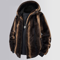 批发跨境欧美<b class='q'>男士</b>加厚连帽加绒休闲户外保暖拉链TM希音海外棉衣<b class='q'>外套</b>