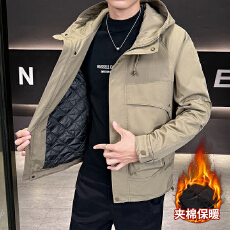 批发<b class='q'>男士</b>冲锋衣<b class='q'>外套</b>秋冬季宽松潮牌二棉工装<b class='q'>夹克</b>保暖加厚连帽棉服