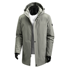 批发跨境时尚连帽中长款<b class='q'>夹克</b>男秋冬新款韩版简约百搭羽绒棉<b class='q'>男士</b><b class='q'>外套</b>