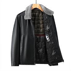 批发跨境皮衣新款男秋冬季韩版<b class='q'>商务</b>水貂毛领外套时尚男上衣防风<b class='q'>休闲</b>