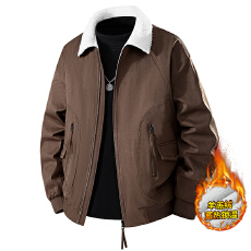 批发新款秋<b class='q'>冬</b>男士羊羔绒内里保暖夹克青年复古翻领时尚情侣宽松外套