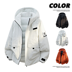 批发<b class='q'>冬</b>季新款羽绒服男港风休闲简约90白鸭绒宽松情侣潮牌加厚保暖外套