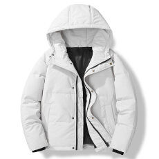 批发新品高品质国标白鸭绒外套男<b class='q'>冬</b>季简约连帽加厚保暖羽绒服男