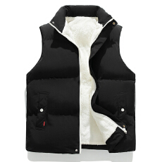 新款秋冬季加厚加绒马甲男时尚帅气保暖背心百搭无袖男潮流马夹