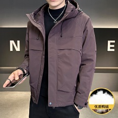 批发羽绒服男连帽羽绒服新款潮牌冬季白鸭绒加厚抗寒保暖工装休闲外套