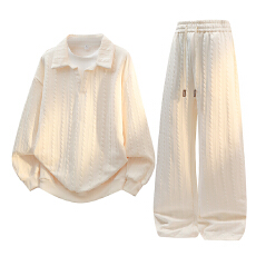 批发休闲假两件拼接翻领卫衣男款秋季时尚潮牌宽松ootd休闲套装外套