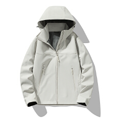 批发春季新品轻质硬壳冲锋衣<b class='q'>男</b>女可拆卸帽立领软壳防风防水夹克外套