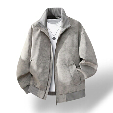 PU皮衣男亮面皮夹克立领机车皮高级感复古皮革潮牌外套男跨境大码