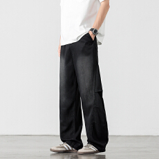 批发设计感男装莱赛尔复古牛仔夏季薄款直筒时尚长裤